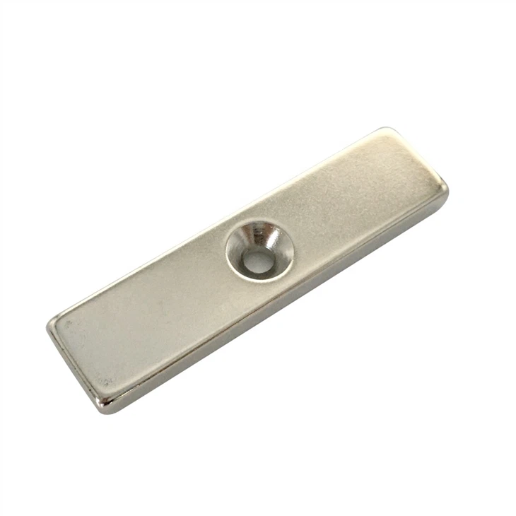 Block Magnet With Countersunk For Motor
