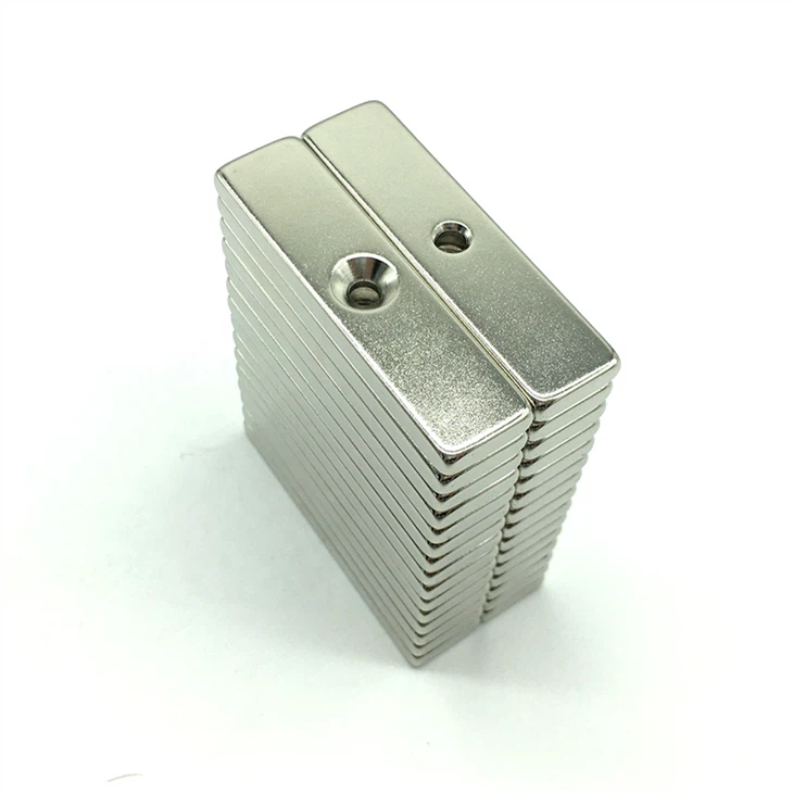 Block Magnet With Countersunk For Motor