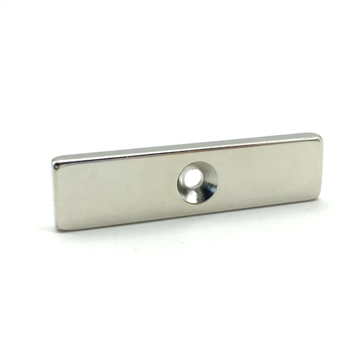 Block Magnet With Countersunk For Motor